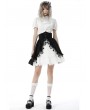 Dark in Love White Retro Gothic Short Puff Sleeve Daily Wear Blouse for Women