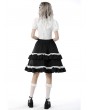 Dark in Love White Retro Gothic Short Puff Sleeve Daily Wear Blouse for Women