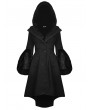 Dark in Love Black Gothic Lady Long Hooded Cocktail Winter Warm Coat With Detachabale Collar