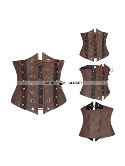 Brown Lace-up Steampunk Waistband