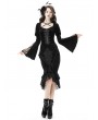 Dark in Love Black Elegant Gothic Vintage Velvet Jacquard Fishtail Lace Skirt