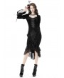 Dark in Love Black Elegant Gothic Vintage Velvet Jacquard Fishtail Lace Skirt