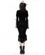 Dark in Love Black Elegant Gothic Vintage Velvet Jacquard Fishtail Lace Skirt