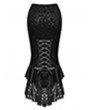 Dark in Love Black Elegant Gothic Vintage Velvet Jacquard Fishtail Lace Skirt