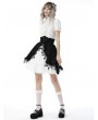 Dark in Love Black and White Lolita Frilly Star High Waist Short Skirt