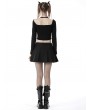 Dark in Love Black Gothic Punk Rock Chain Pleated Mini Skirt