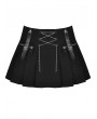 Dark in Love Black Gothic Punk Rock Chain Pleated Mini Skirt