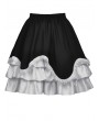 Dark in Love Black and White Gothic Lolita Frilly Bow Heart Short Skirt