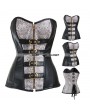 Black Pattern Steampunk Overbust Corset