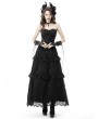 Dark in Love Black Gothic Vintage Ruffle Lace Long Skirt