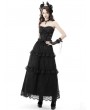 Dark in Love Black Gothic Vintage Ruffle Lace Long Skirt