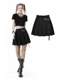 Dark in Love Black Gothic Punk Grunge Pleated Short Skirt