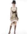 Dark in Love Ivory Gothic Steampunk Frilly Off-The-Shoulder Short Top for Women