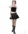 Dark in Love Black Gothic Rock Doll Bat Wing Crop Top for Women