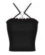 Dark in Love Black Gothic Rock Doll Bat Wing Crop Top for Women