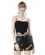 Dark in Love Black Gothic Punk Halter Cutout Tank Top for Women