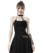 Dark in Love Black Gothic Punk Rock Decadent Hole Halter Tank Top for Women