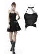 Dark in Love Black Gothic Punk Rock Decadent Hole Halter Tank Top for Women