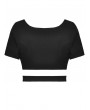 Dark in Love Black Gothic Grunge Checkered Heart Crop Top for Women