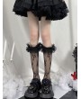 Black Gothic Lolita Lace Mesh Sheer Knee Socks