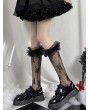 Black Gothic Lolita Lace Mesh Sheer Knee Socks