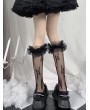 Black Gothic Lolita Lace Mesh Sheer Knee Socks