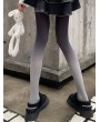 Black and Gray Gothic Gradient Velvet Opaque Tights