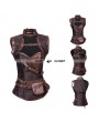 Brown Steampunk Overbust Corset with Jacket