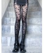 Black Gothic Sexy Sheer Heart Printed Tights