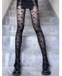 Black Gothic Sexy Sheer Heart Printed Tights