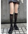 Black Gothic Velvet Diamond Pattern Knee Socks