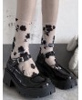 Black Gothic Dark Rose Sheer Mid-Calf Socks