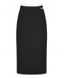 Punk Rave Black Gothic Punk Grunge Chain Embellished Long Slit Skirt