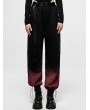 Punk Rave Black and Red Gothic Punk Grunge Long Overalls Pants for Women
