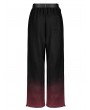 Punk Rave Black and Red Gothic Punk Grunge Long Overalls Pants for Women