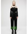 Punk Rave Black Gothic Hot Girl Asymmetric Hollow Out Long Sleeve Jumpsuit for Women