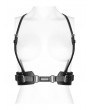 Punk Rave Black Gothic Punk PU Leather Heavy Duty Double Belt Harness