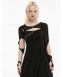 Punk Rave Black Gothic Deconstructed Fitted Short Cape for Women