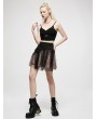 Punk Rave Black and Pink Plaid Gothic Grunge Mesh High Waist Short Skirt