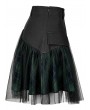 Punk Rave Black and Green Plaid Gothic Grunge Mesh High Waist Short Skirt