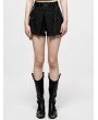 Punk Rave Black Gothic Punk A-Line Casual Fake Two-Piece Shorts for Women