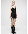 Punk Rave Black Gothic Punk A-Line Casual Fake Two-Piece Shorts for Women