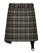 Punk Rave Black and Brown Plaid Gothic Punk Grunge Asymmetric Short Skirt