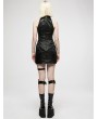 Punk Rave Black Sexy Gothic Chinese Style Dragon Jacquard Tight Short Cheongsam Dress
