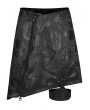 Punk Rave Black Gothic Dragon Pattern Jacquard Irregular Detachable Leg Loop Short Skirt