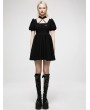 Punk Rave Black Gothic Chinese Style Dark Pattern Jacquard Short Dress