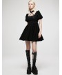 Punk Rave Black Gothic Chinese Style Dark Pattern Jacquard Short Dress