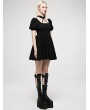 Punk Rave Black Gothic Chinese Style Dark Pattern Jacquard Short Dress