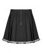 Punk Rave Black Gothic Punk Metal Buckle Pleated Short Skirt