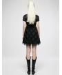 Punk Rave Black and Green Plaid Gothic Gauze Spliced Short Dress